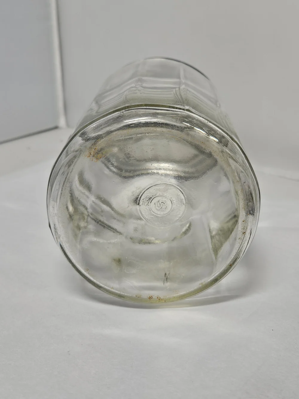 Vintage Hoosier Cabinet 12-Panel Glass Coffee Canister Jar With Metal  Lid